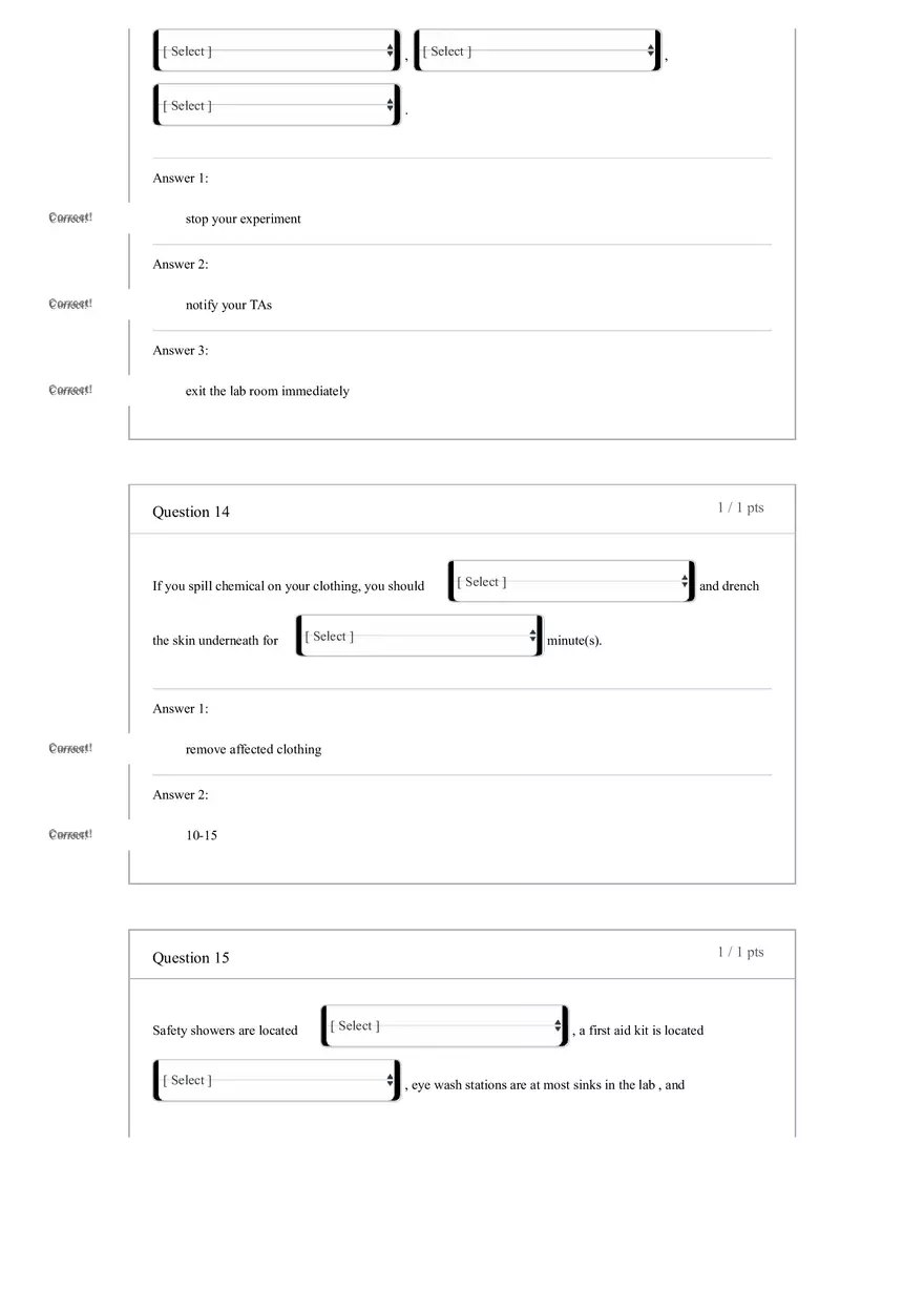 Lab Safety Quiz Answers - Page 7