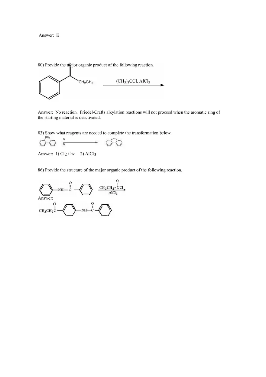 Reactions of Aromatic Compounds Answers Part 2 - Page 4