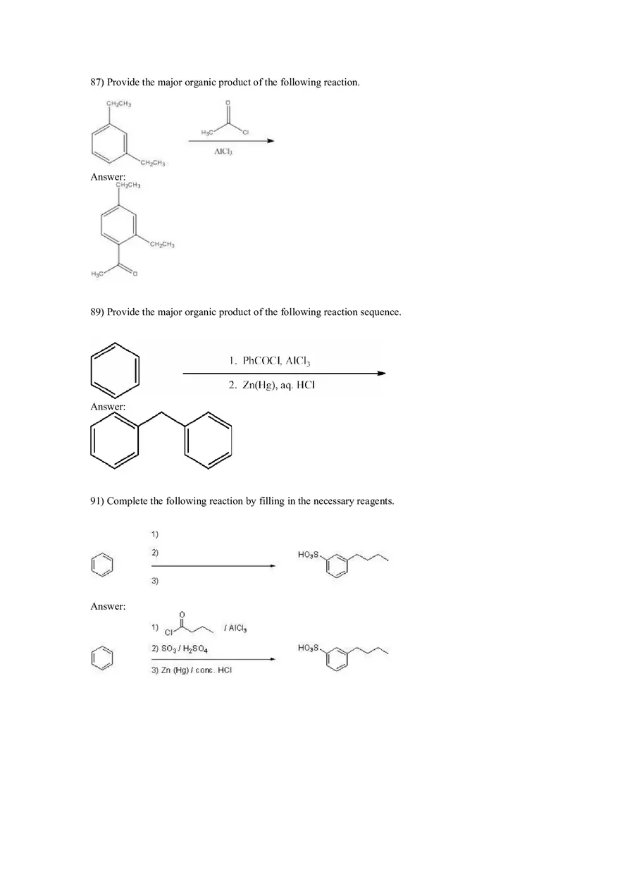 Reactions of Aromatic Compounds Answers Part 2 - Page 5