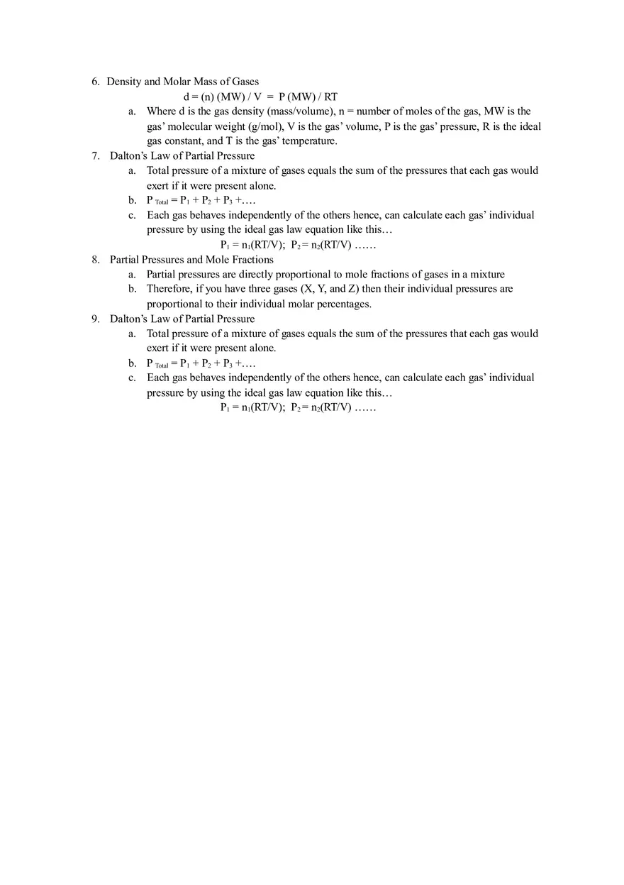 Basic Characteristics of Gases Study Guide - Page 2