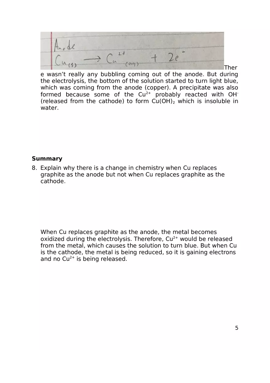 Lab Electrochemistry (Parts II and IV) - Page 5