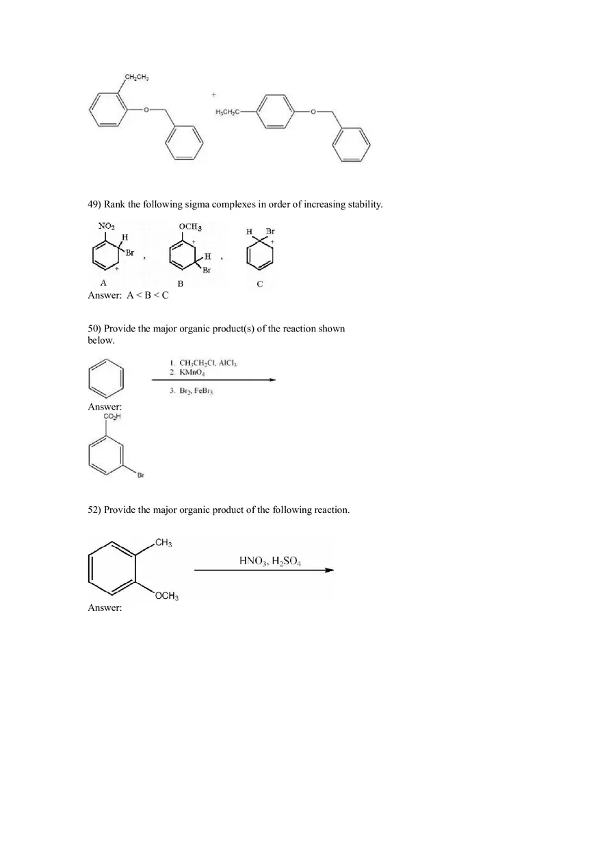 Reactions of Aromatic Compounds Answers Part 1 - Page 8