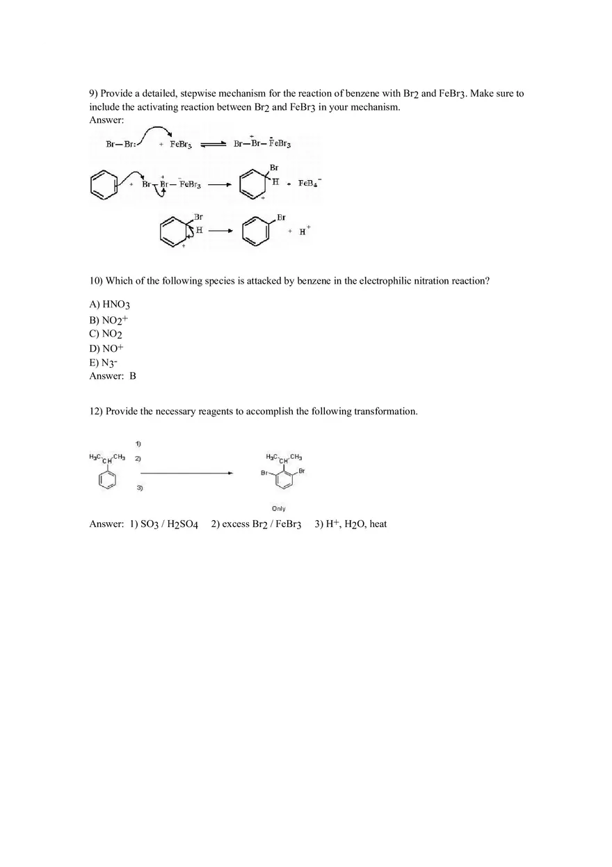 Reactions of Aromatic Compounds Answers Part 1 - Page 2