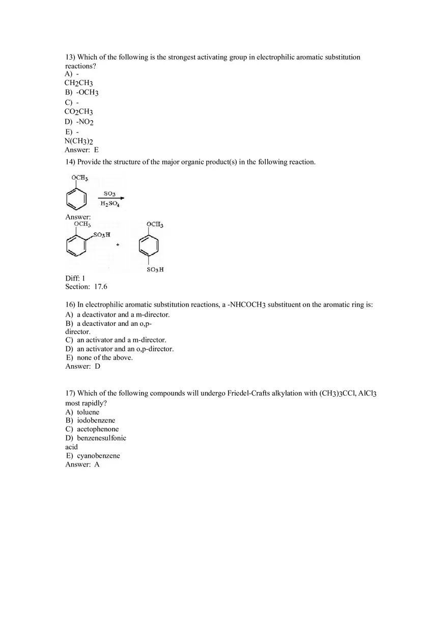 Reactions of Aromatic Compounds Answers Part 1 - Page 3