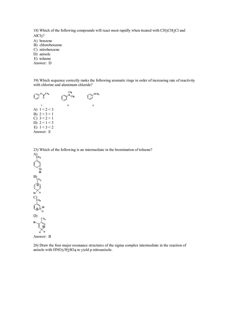 Reactions of Aromatic Compounds Answers Part 1 - Page 4