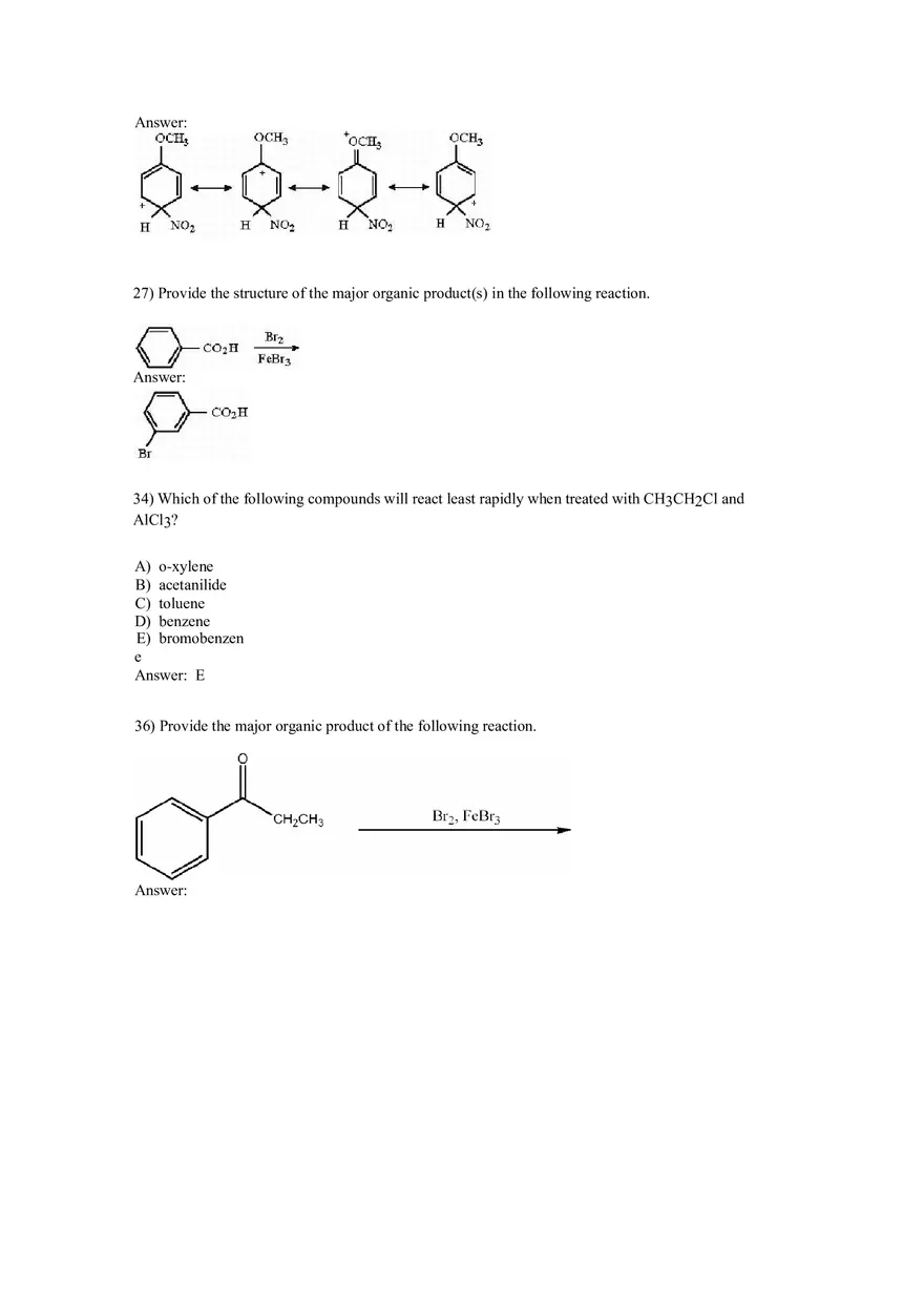 Reactions of Aromatic Compounds Answers Part 1 - Page 5