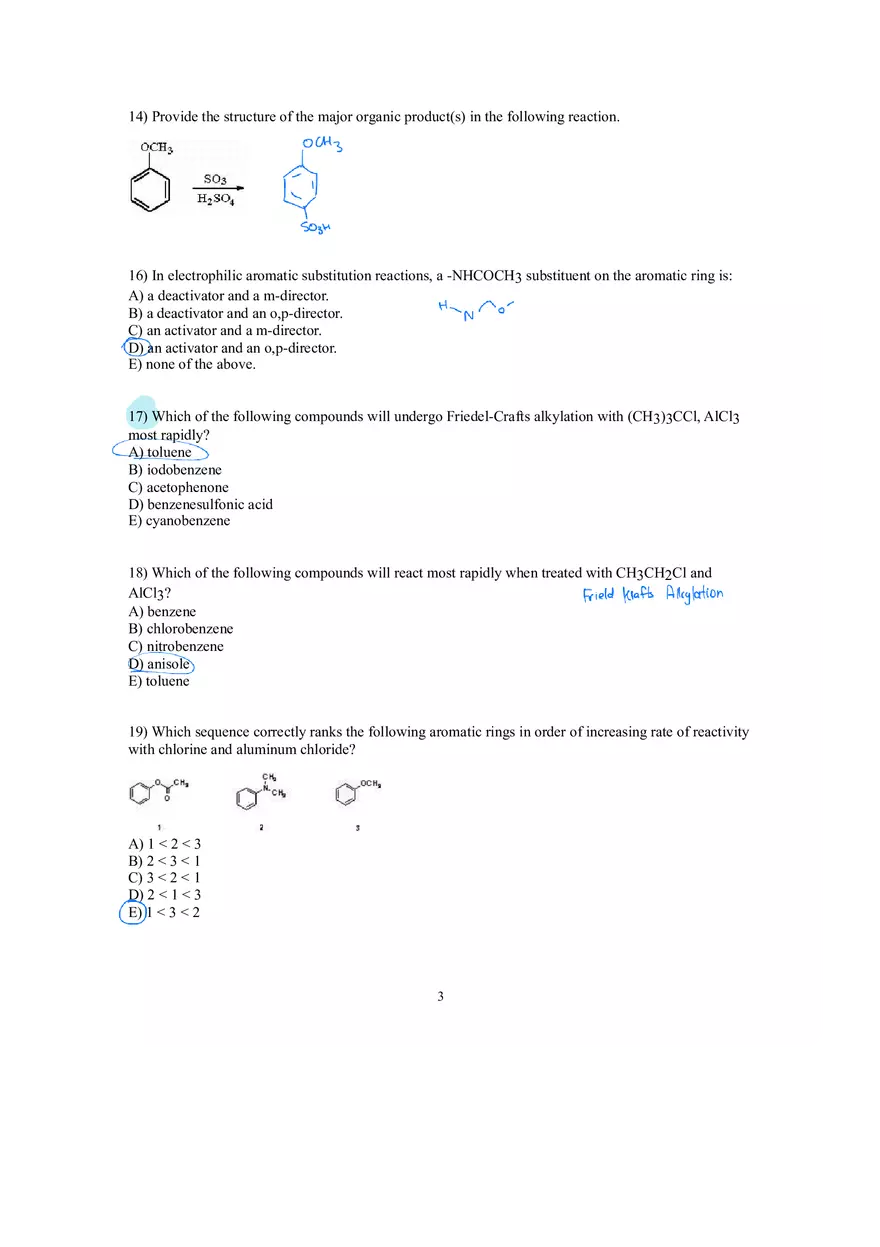 Reactions of Aromatic Compounds Answer Key - Page 8