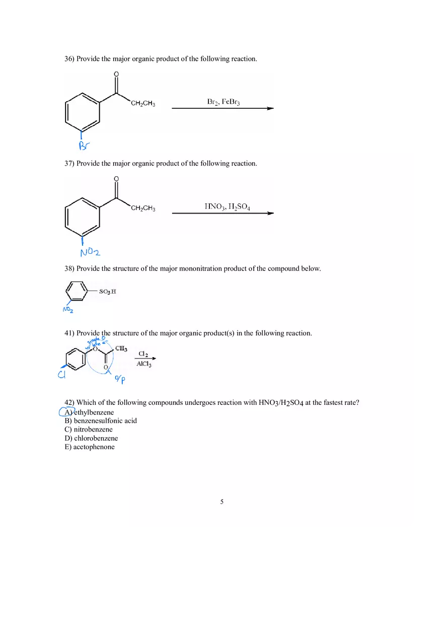 Reactions of Aromatic Compounds Answer Key - Page 10