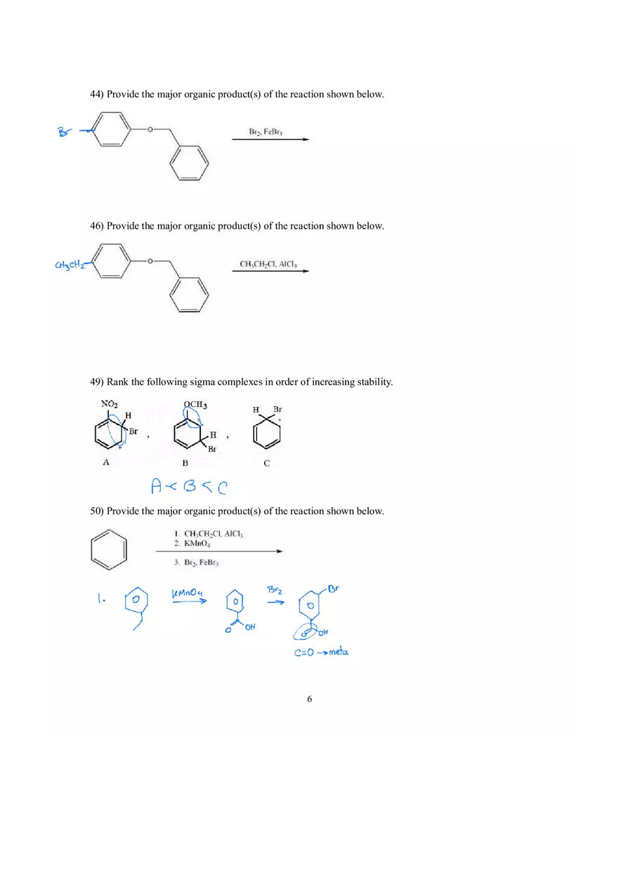 Reactions of Aromatic Compounds Answer Key - Page 11