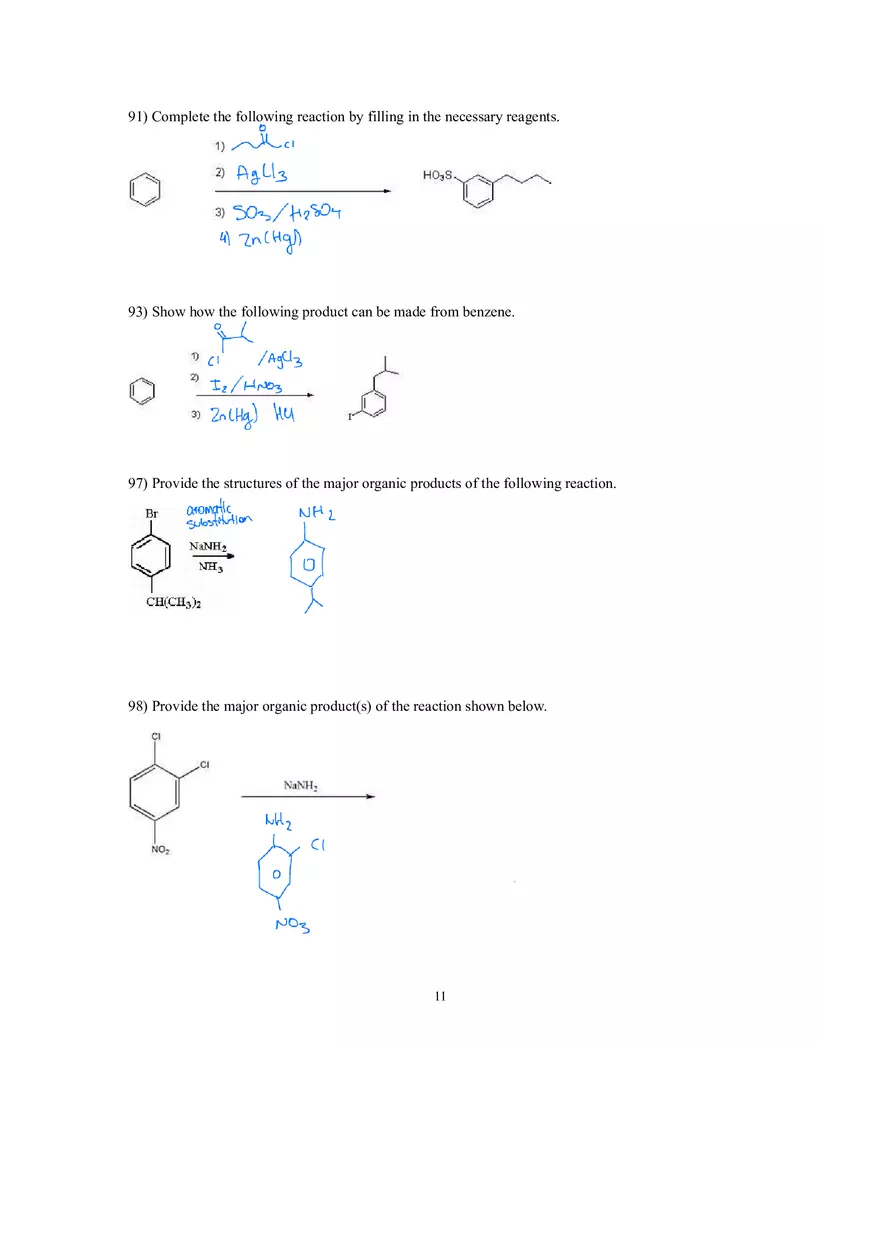 Reactions of Aromatic Compounds Answer Key - Page 3