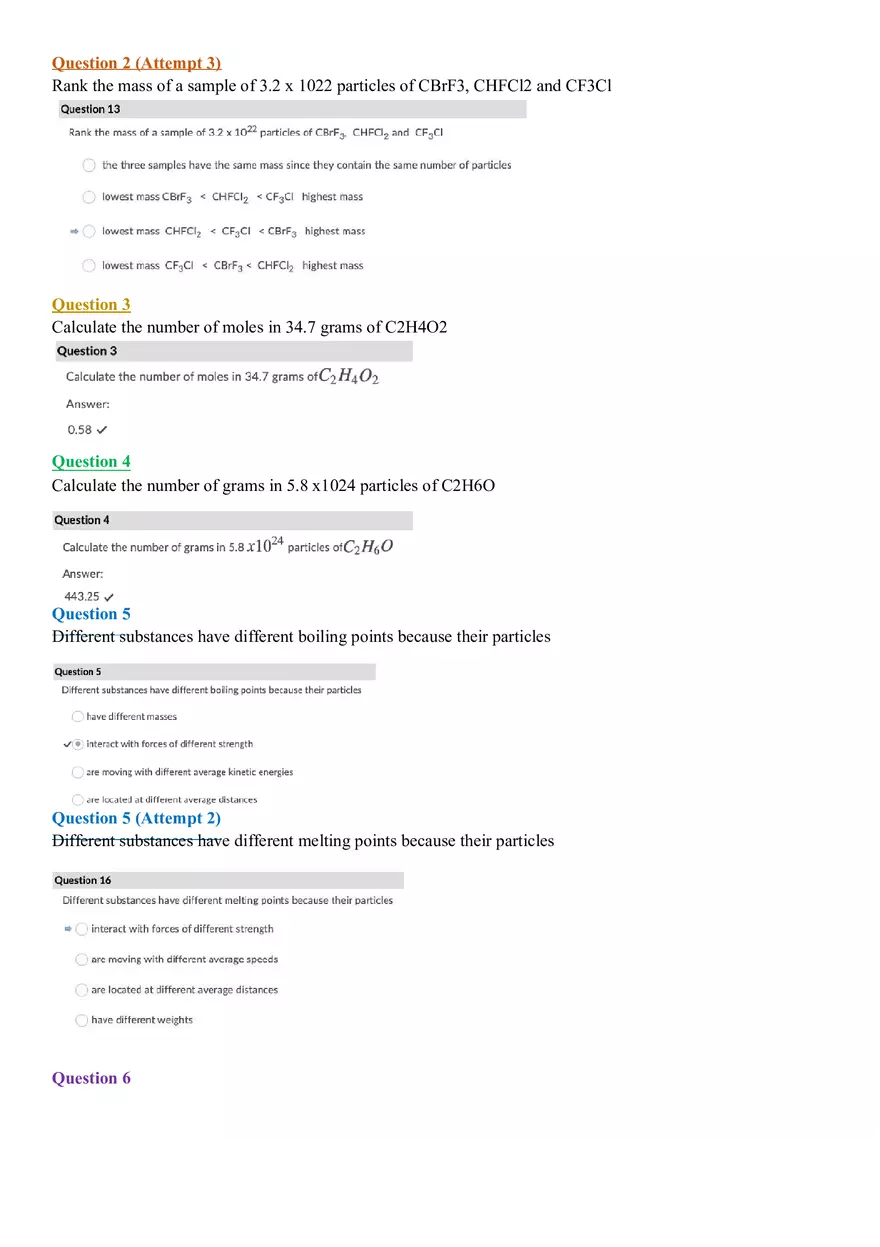 Mass Spectrometry and Percent Composition Test 1 - Page 7