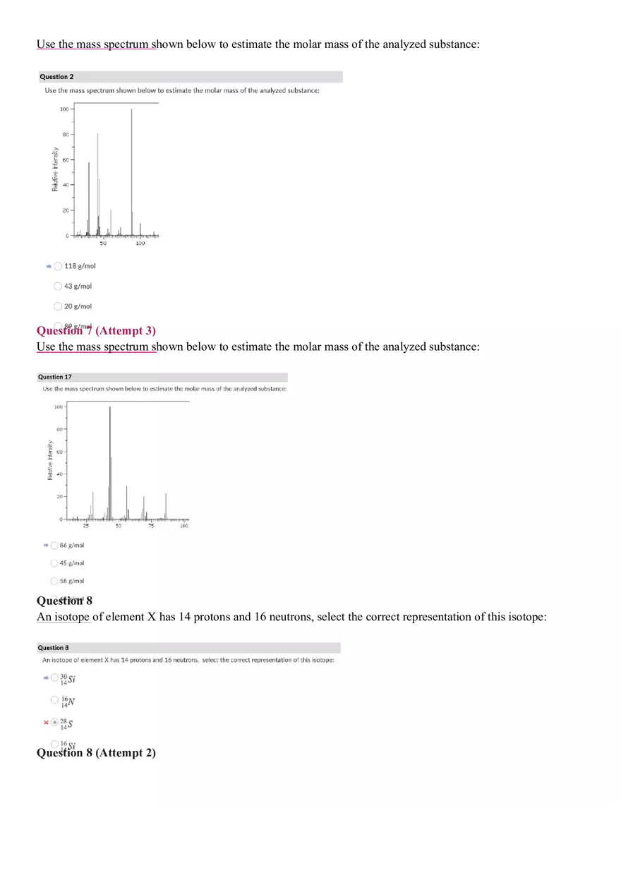 Mass Spectrometry and Percent Composition Test 1 - Page 9