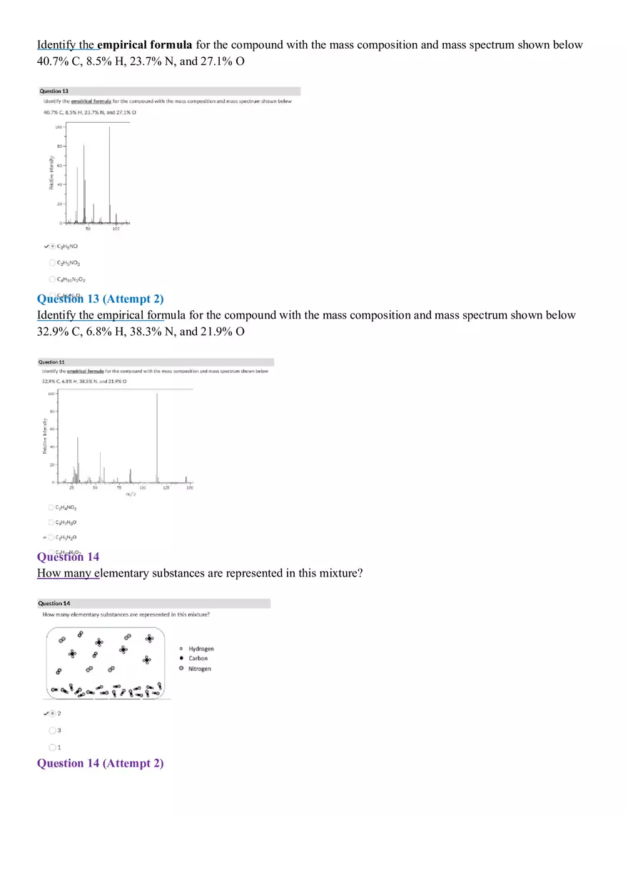 Mass Spectrometry and Percent Composition Test 1 - Page 14