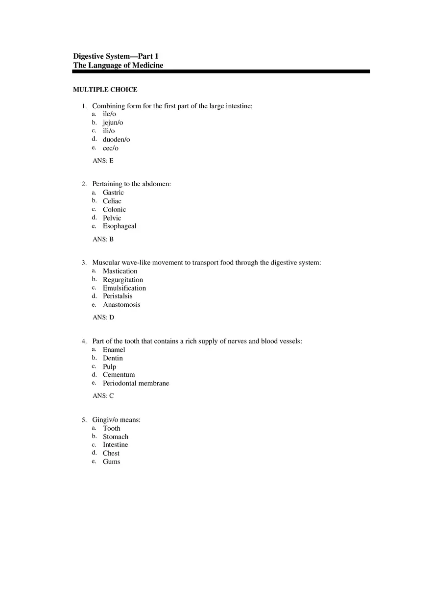 Digestive System (The Language of Medicine) Part 1 - Page 1