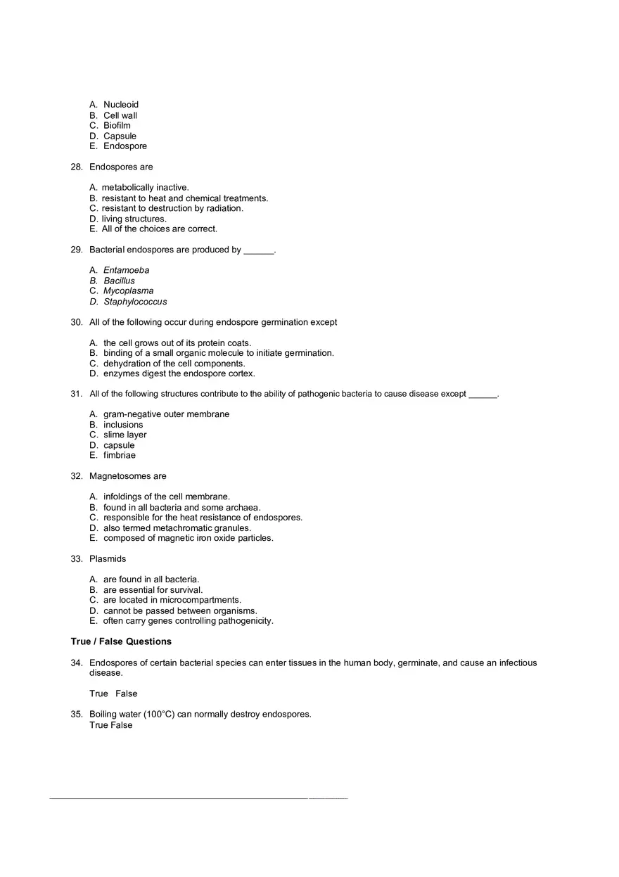 Test Practice Questions to Study for Microbiology Chapter Four Part 1 - Page 8