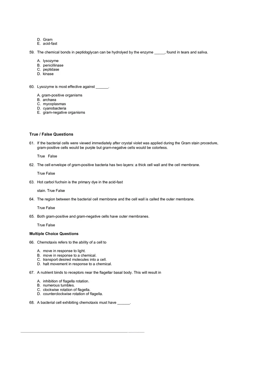Test Practice Questions to Study for Microbiology Chapter Four Part 1 - Page 12