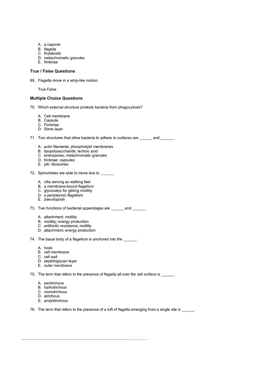 Test Practice Questions to Study for Microbiology Chapter Four Part 1 - Page 13