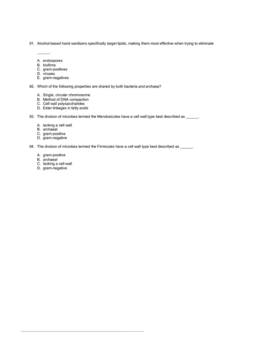 Test Practice Questions to Study for Microbiology Chapter Four Part 1 - Page 5
