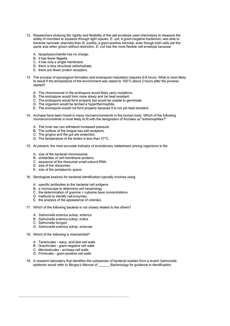 Test Practice Questions to Study for Microbiology Chapter Four Part 1 - Page 6