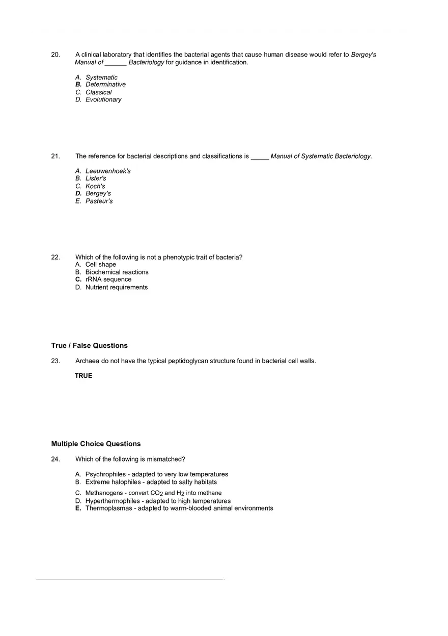 Test Practice Questions to Study for Microbiology Chapter Four Part 2 - Page 6