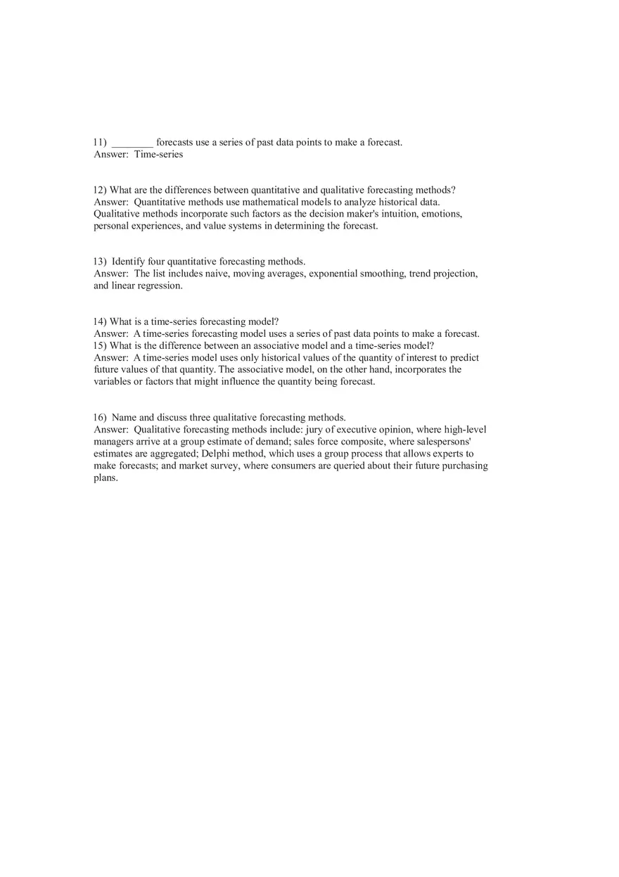 What is Forecasting Answer Key Part 1 - Page 9