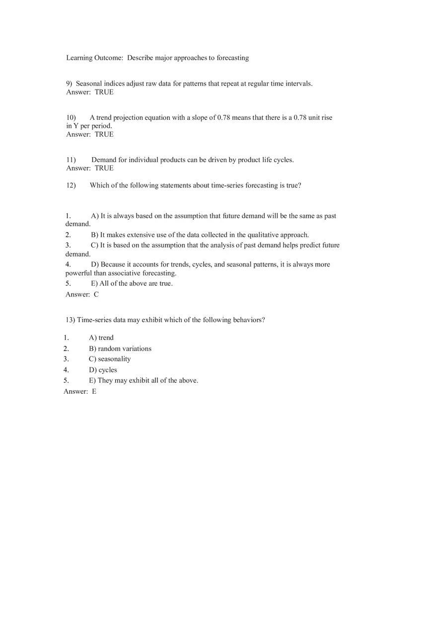 What is Forecasting Answer Key Part 1 - Page 11