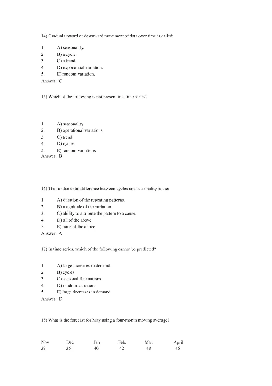 What is Forecasting Answer Key Part 1 - Page 12