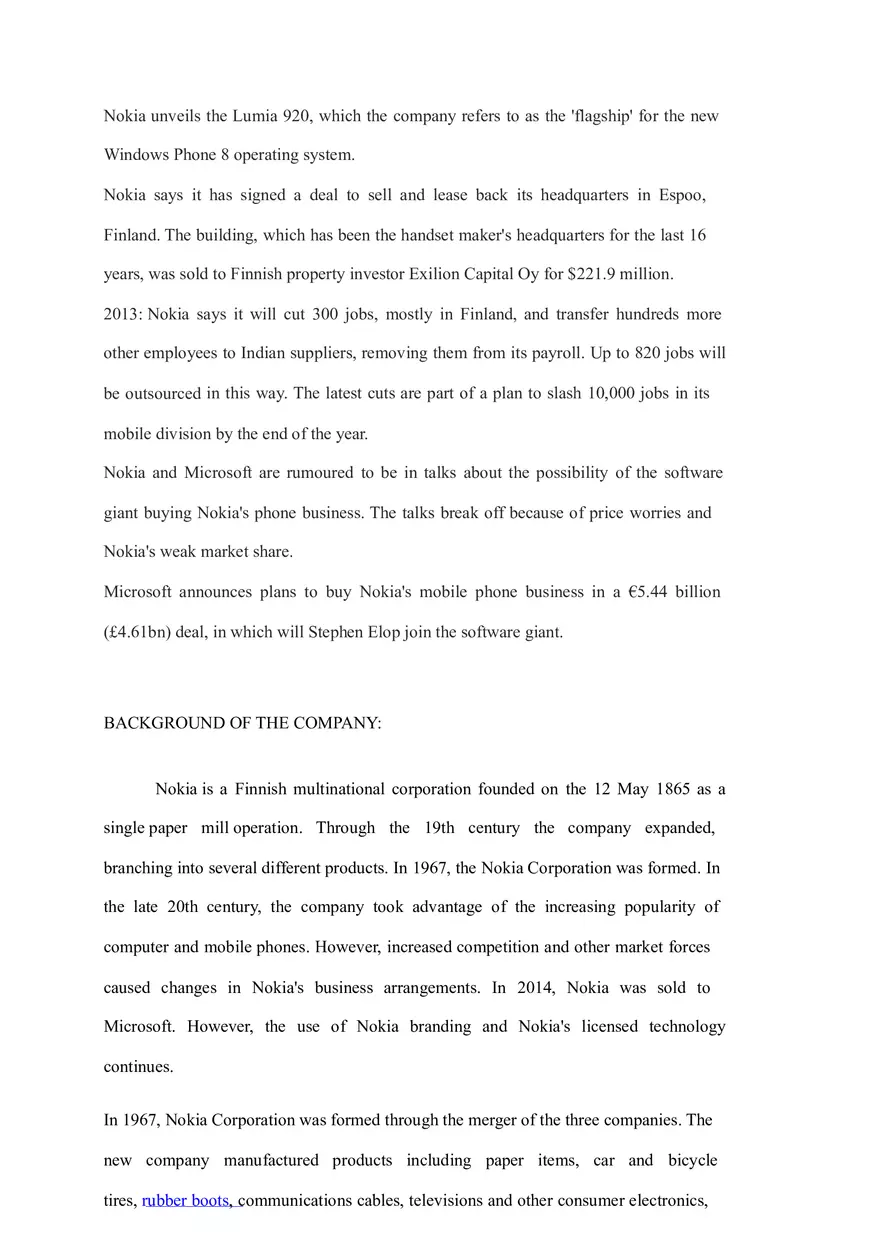 Brief History and Timeline of the Nokia Company - Page 3