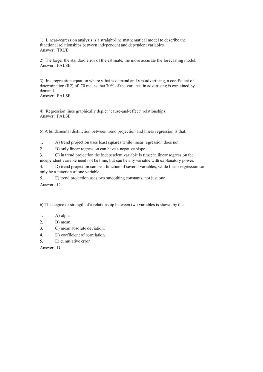 What is Forecasting Answer Key Part 3 - Page 7
