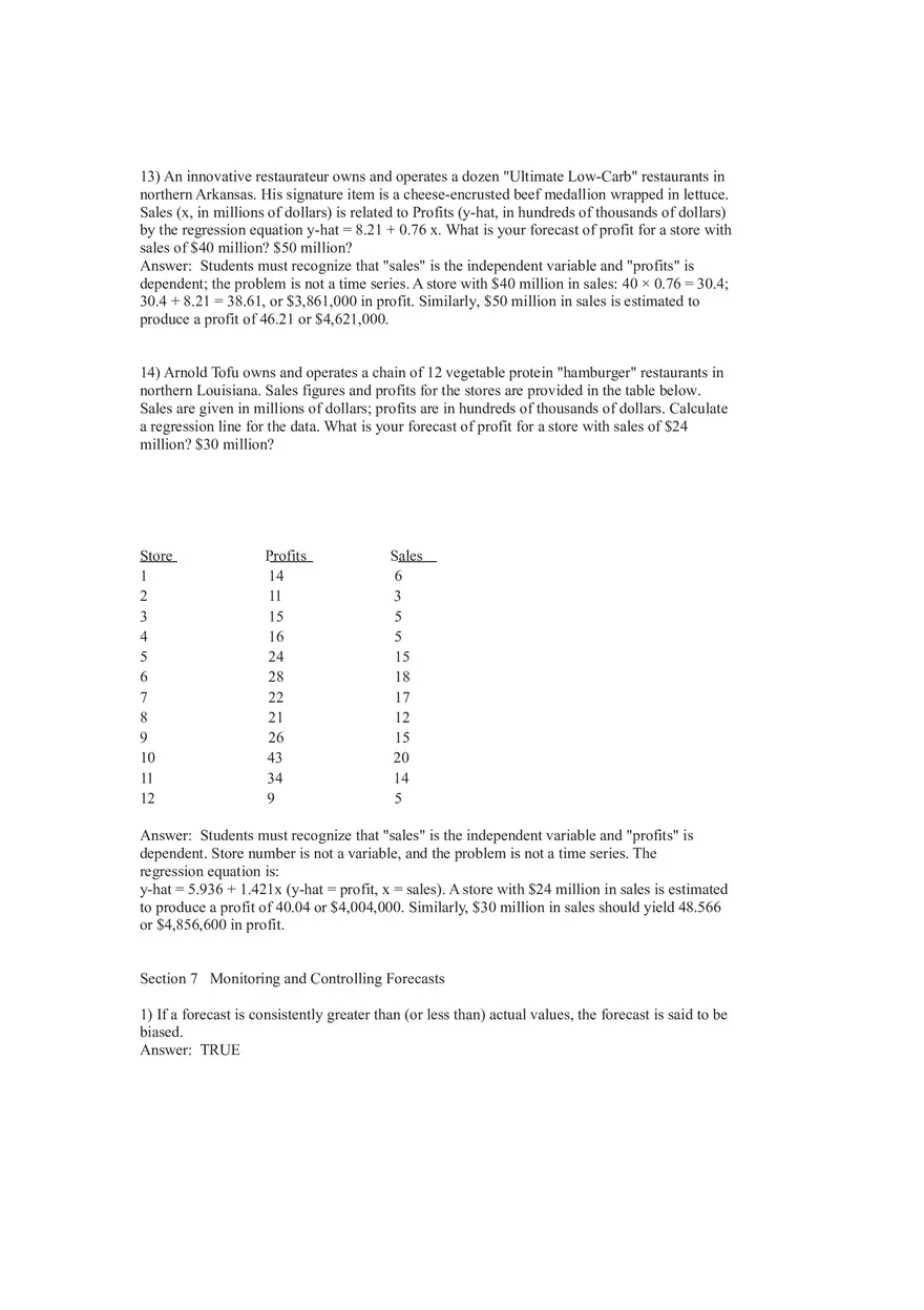 What is Forecasting Answer Key Part 3 - Page 9