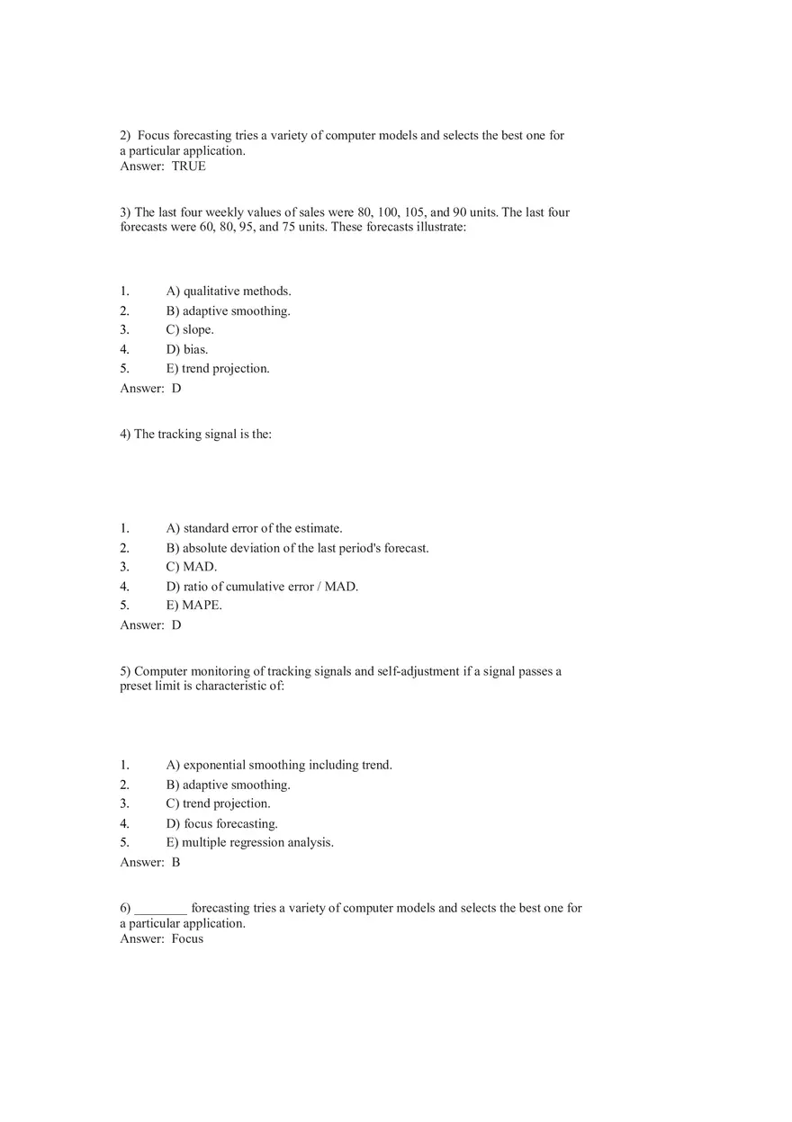 What is Forecasting Answer Key Part 3 - Page 10