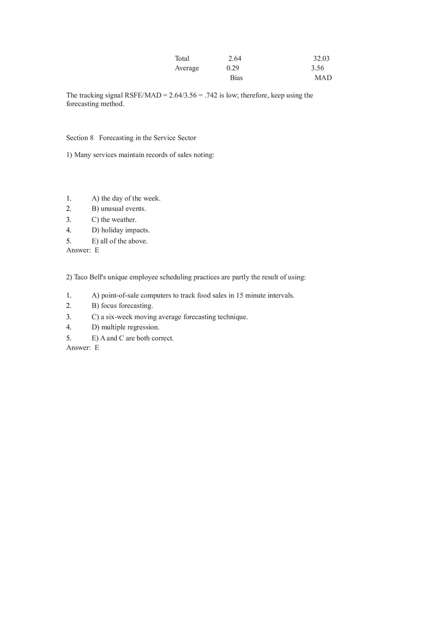 What is Forecasting Answer Key Part 3 - Page 3