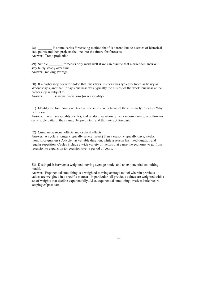 What is Forecasting Answer Key Part 2 - Page 7