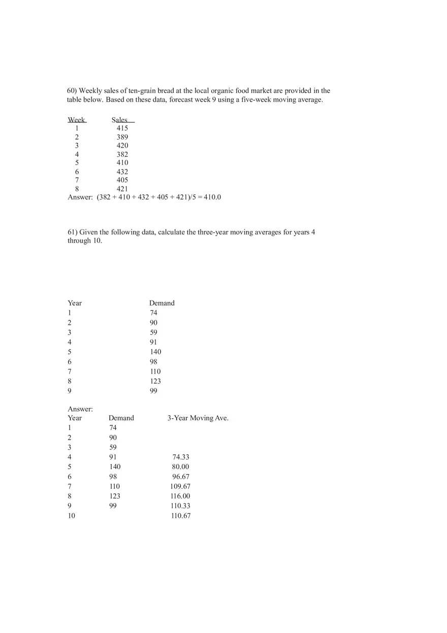 What is Forecasting Answer Key Part 2 - Page 9