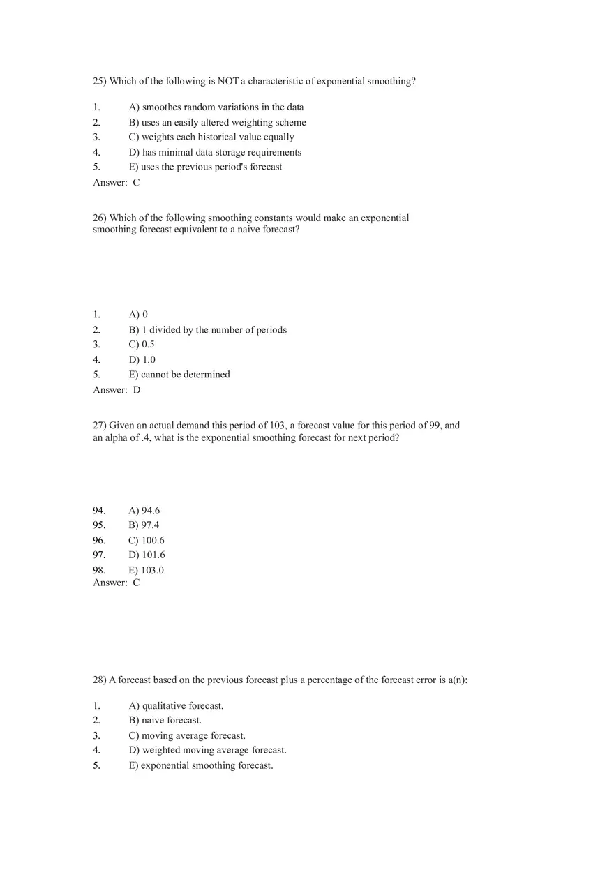 What is Forecasting Answer Key Part 2 - Page 1
