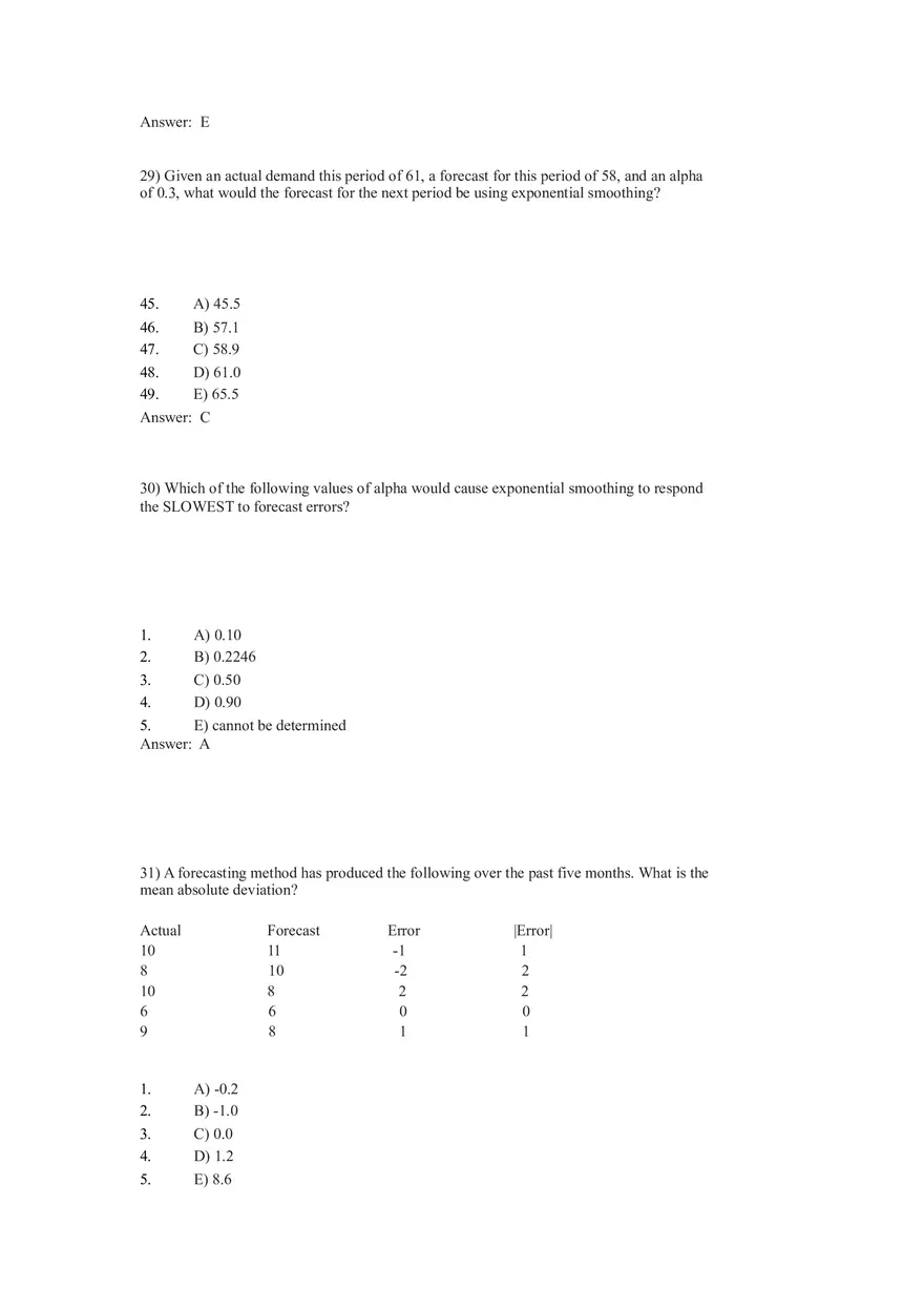 What is Forecasting Answer Key Part 2 - Page 2