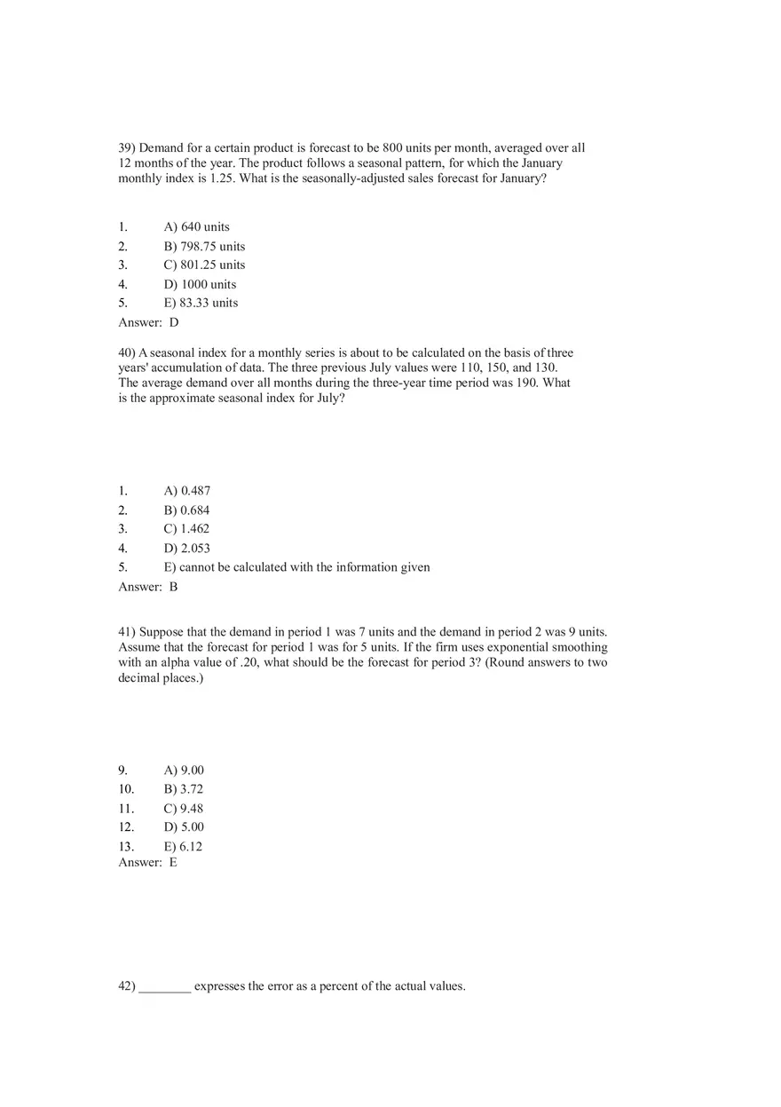 What is Forecasting Answer Key Part 2 - Page 5