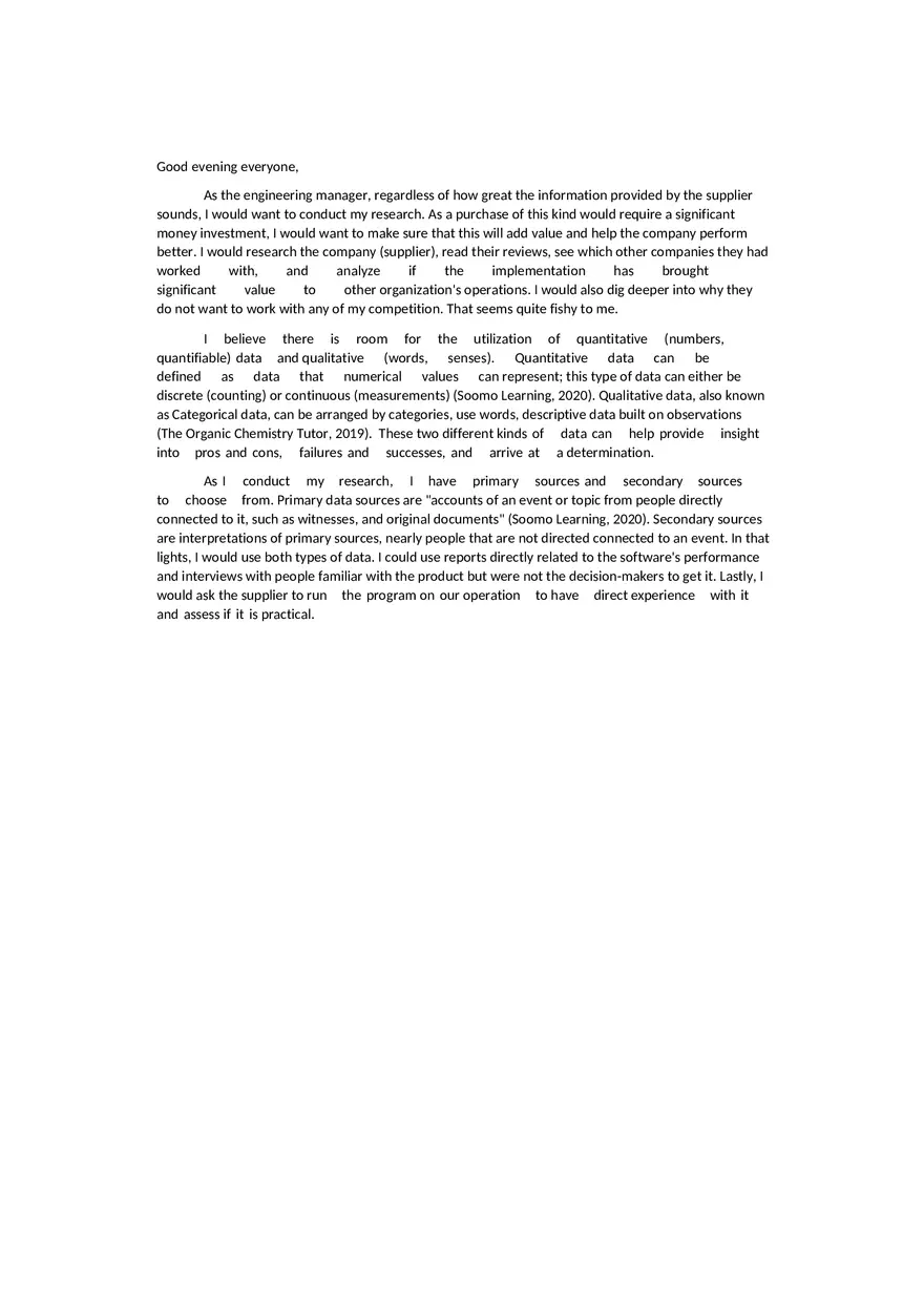 Evaluating Supplier Proposals A Managerial Approach - Page 1