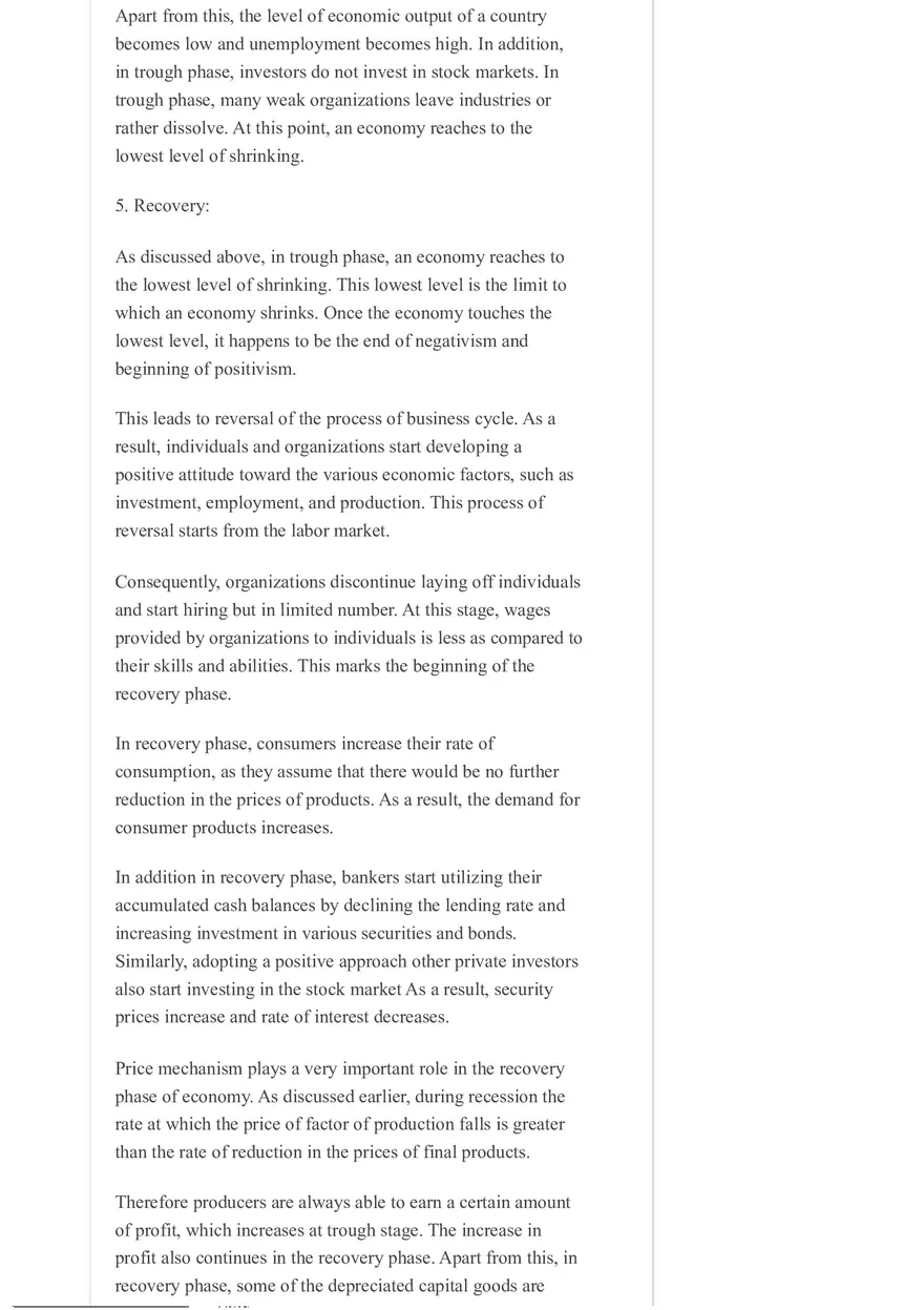 5 Phases of a Business Cycle (With Diagram) - Page 4