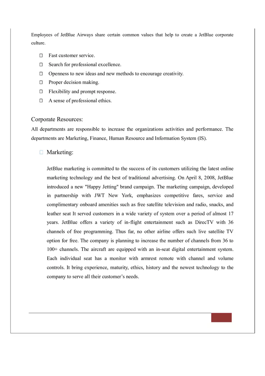 Case Analysis on Jet Blue Airways Part 2 - Page 2