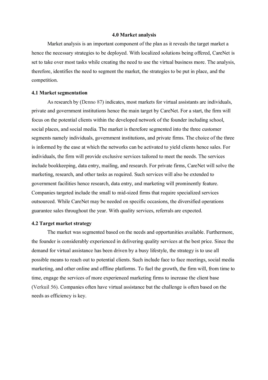 Virtual Assistant Business Plan - Page 3