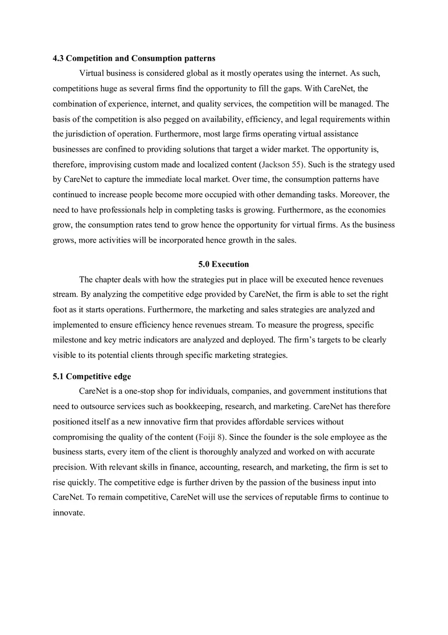 Virtual Assistant Business Plan - Page 4
