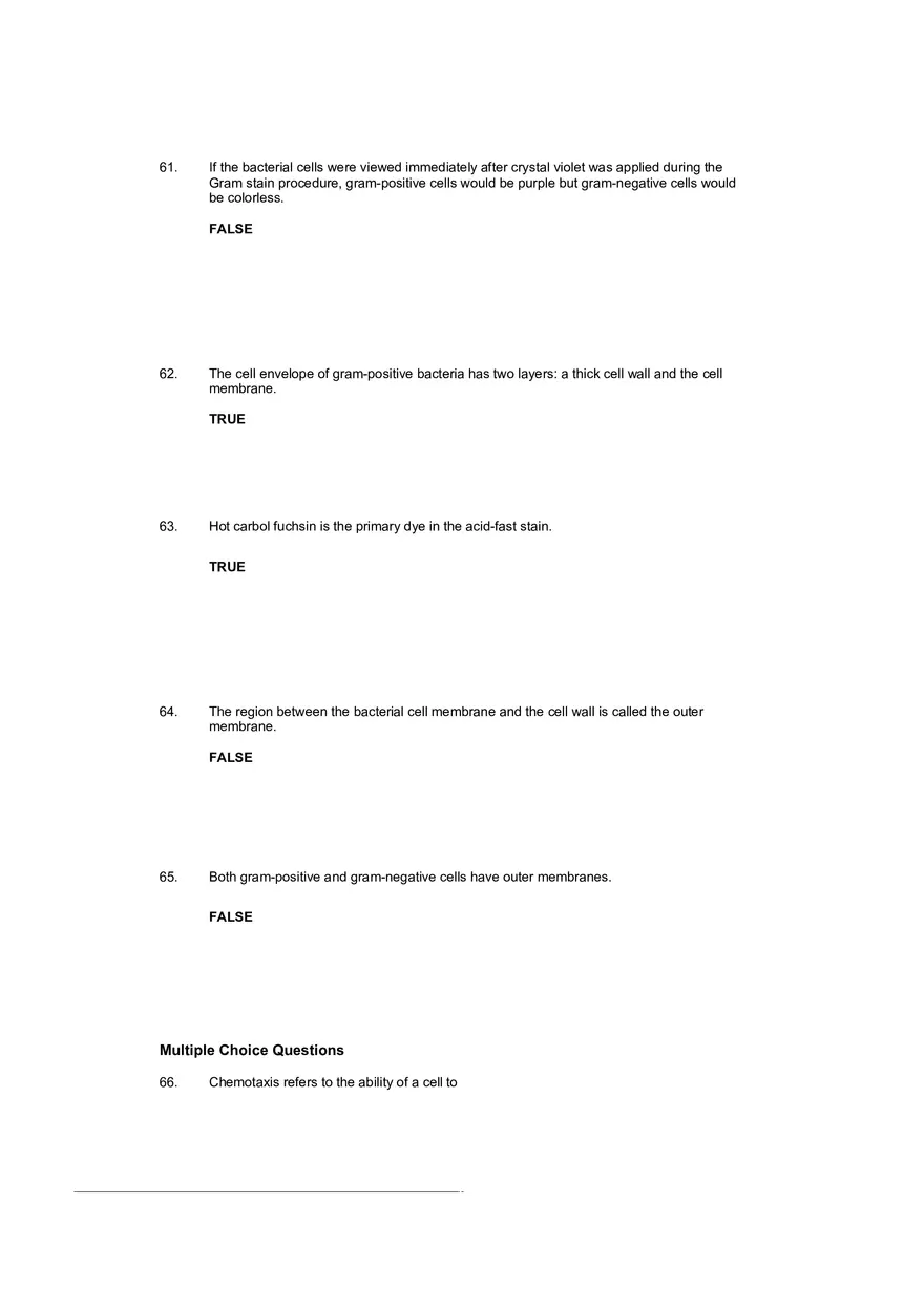 Test Practice Questions to Study for Microbiology Chapter Four Part 3 - Page 10