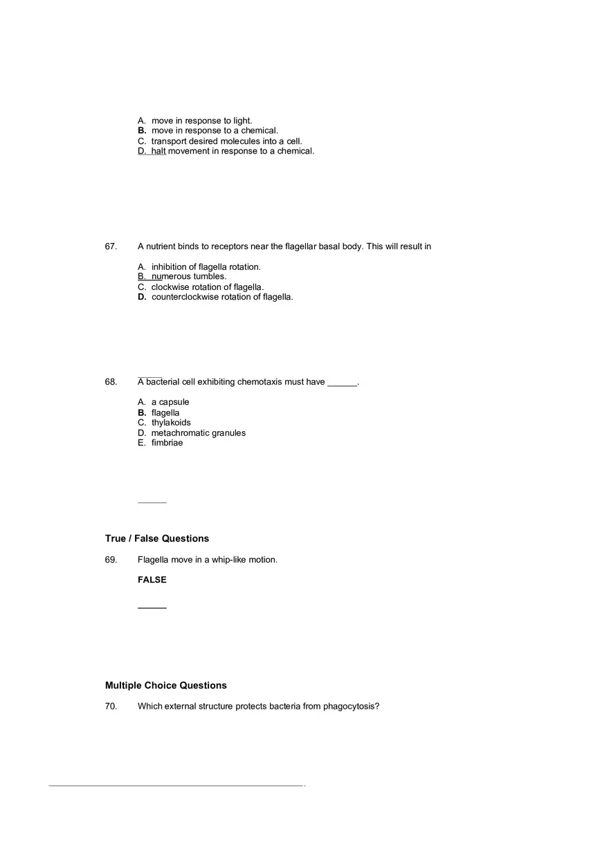Test Practice Questions to Study for Microbiology Chapter Four Part 3 - Page 11