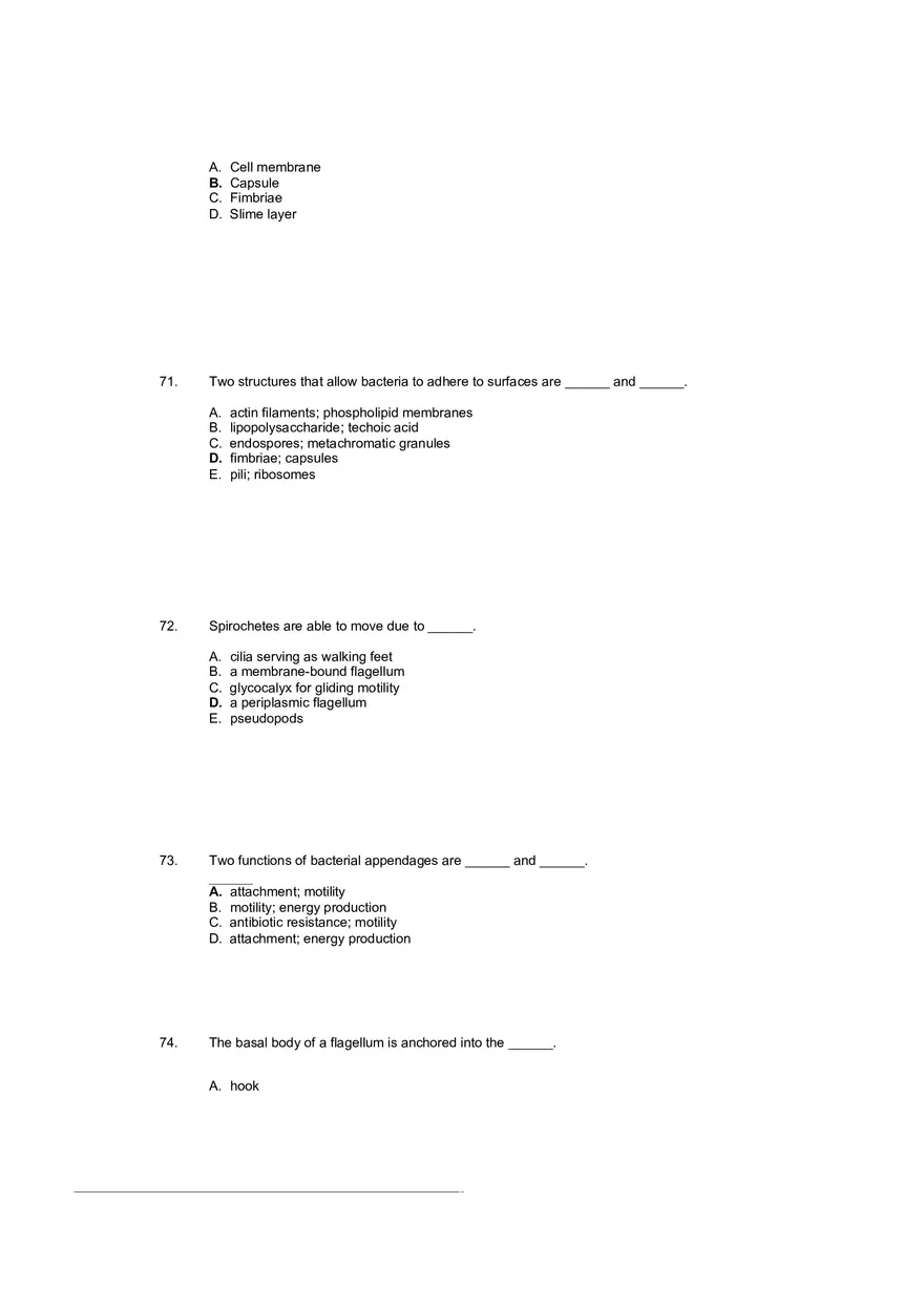 Test Practice Questions to Study for Microbiology Chapter Four Part 3 - Page 12
