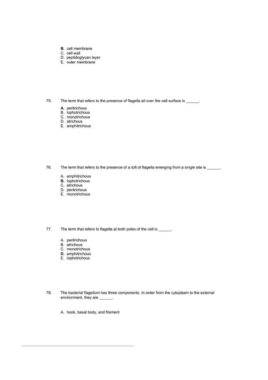 Test Practice Questions to Study for Microbiology Chapter Four Part 3 - Page 13