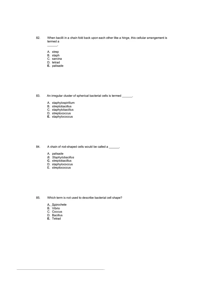 Test Practice Questions to Study for Microbiology Chapter Four Part 3 - Page 3