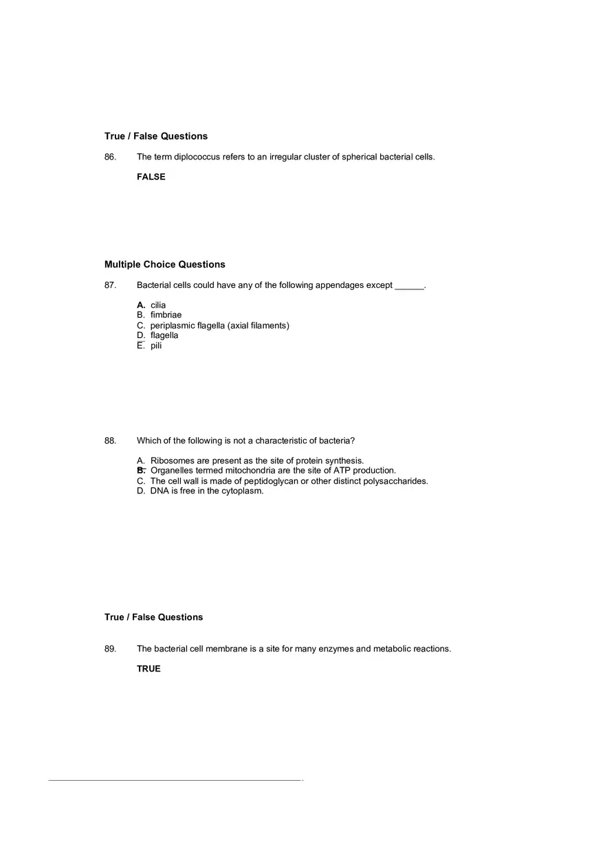 Test Practice Questions to Study for Microbiology Chapter Four Part 3 - Page 4
