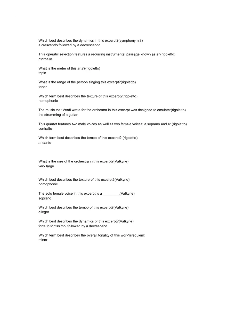 Musical Elements in Excerpts from Rigoletto and The Valkyrie - Page 1
