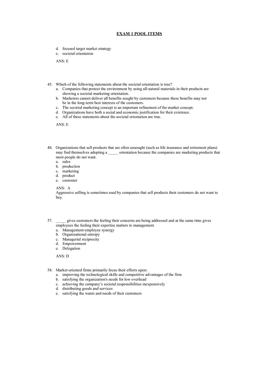 An Overview of Marketing Chapters 1-2 Answer Key - Page 7